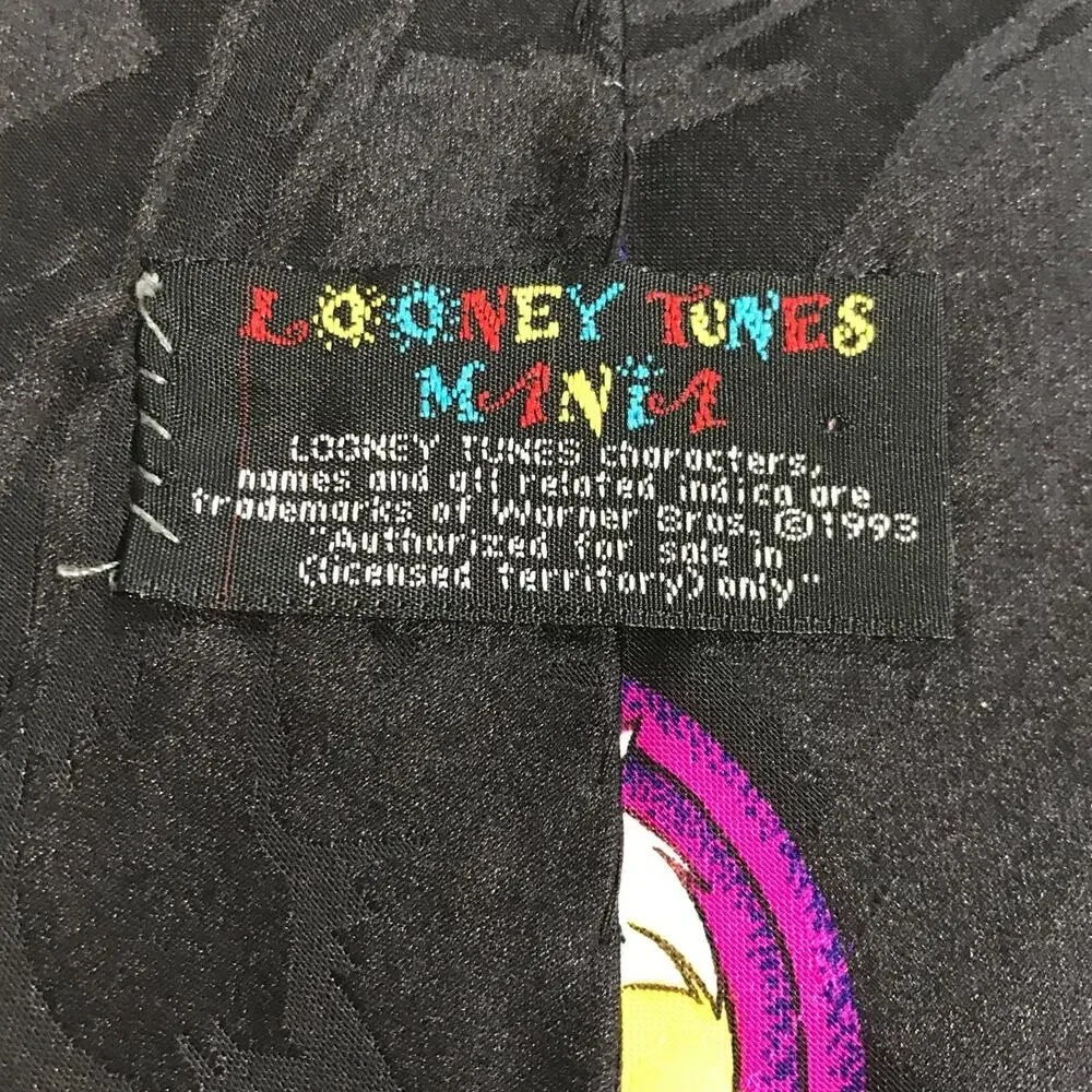 Warner Bros. Vintage Looney Tunes Characters Classic Wide Tie 1990’s 58”